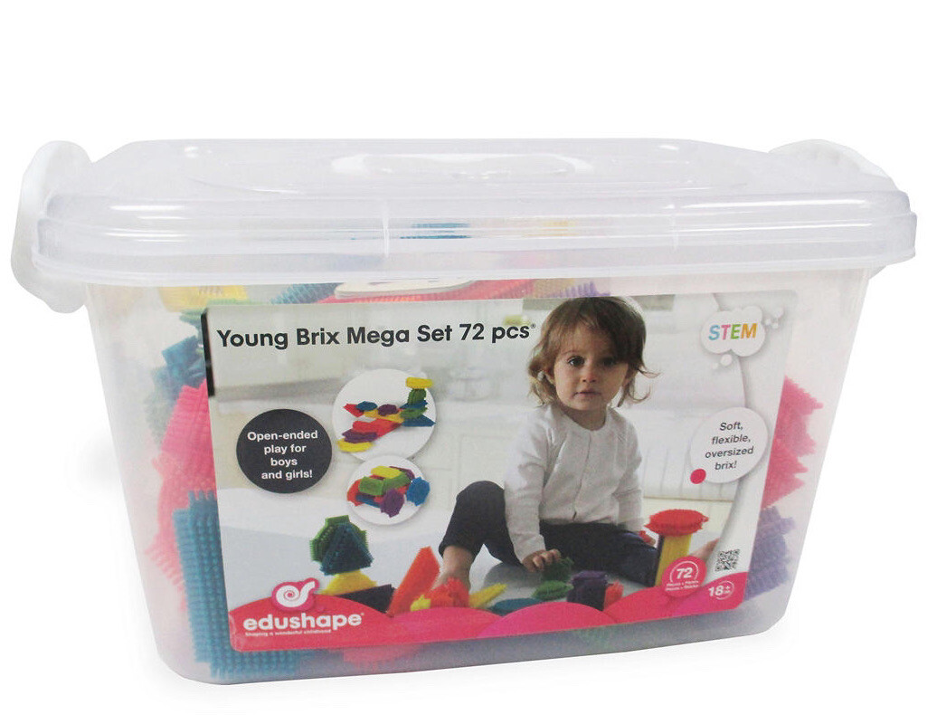 Edushape Young Brix Soft Flexible Oversized Play Blocks 72 Piece