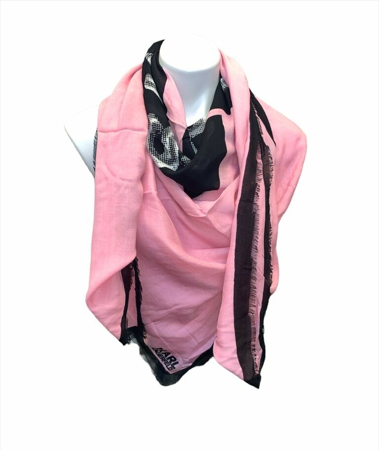 Karl Lagerfeld Paris Women's Pink Karl Scarf, One Size