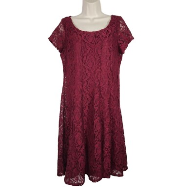 Perceptions Red Lace A-line Fit & Flare Dress Women Size L Short Sleeve | eBay Perceptions Red Lace A-line Fit & Flare Dress Women Size L Short Sleeve | eBay
