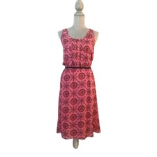 Ulla Johnson Pink Silk Geometric Print Midi Dress (SIZE 8)