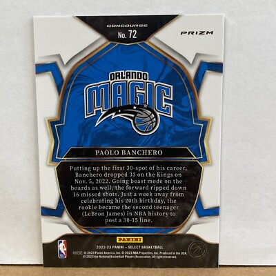 その他 PSA10 paolo banchero select scope prizm 2022 Panini - Select Paolo Banchero Scope Prizm RC No. 72