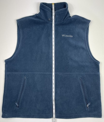 Columbia Hombres Vellón Cremallera Completa Chaleco Talla L Chaqueta Senderismo Esquí Aire Libre Azul - Imagen 6 de 7