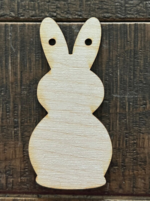 WOODEN LASER CUT SHAPES - BUNNY - Qty 50 - Made in U.S.A.