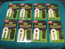 8 Packs Hard Core Hunting Scent Drag Wicks & Line With Metal Clips Hardcore