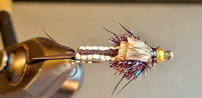 WOVEN BLACK & WHITE Stonefly Nymph Fly Fishing Flies 1 Fly, U Choose Size
