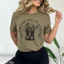 NEW GROW THROUGH WHAT YOU GO THROUGH BELLA + CANVAS TSHIRT