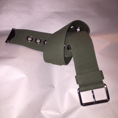 NWT auth MIU MIU military style LEATHER/CANVAS belt Design  display picture 1