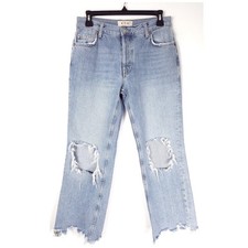 We The Free by Free People Distressed Cropped Raw Hem Jeans Size 26