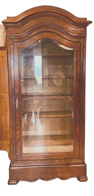 Vitrine Louis Philippe a une porte en acajou et placage XIX siècle - Photo 1/4