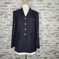 NWT Talbots Blazer Womens Size 4 Classic Navy Blue Wool Formal Gold Buttons