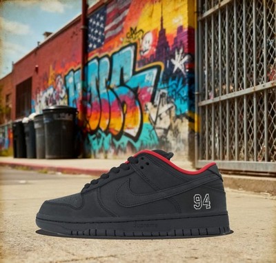 Nike men's shoes Supreme x Dunk Low SB 2025 Black - HQ8487-001