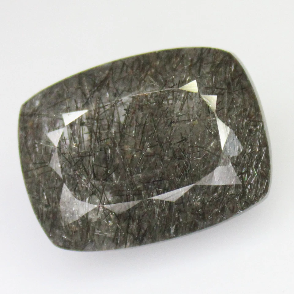 Natural Faceted Black Rutile Quartz In Cushion Shape 19.35 Carats 20x15x9 mm - Image 2 of 4