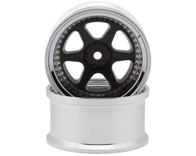 LAB Meister L1 1/10 Drift Wheels (Matte Carbon/Chrome) (2)