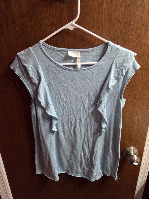 Matilda Jane 435 Light Blue Ruffle Sleeve Women's Top Size 14