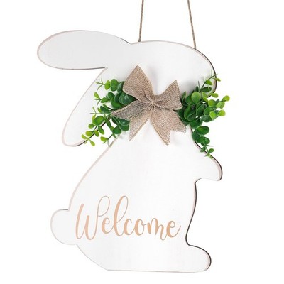 Easter Decorations Door Sign, Wooden Rustic Welcome Easter Front Door Hanger,...