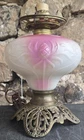 Antique Parlor Lamp Base Pineapple Embossed GWTW Milk Glass Electric Converted