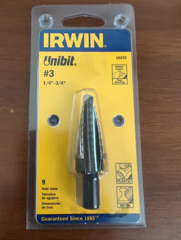 Irwin 10233 Unibit #3  1/4"-3/4" Drillbit New