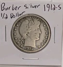 1912-S San Francisco Barber Silver 1/2 Half Dollar Better Date