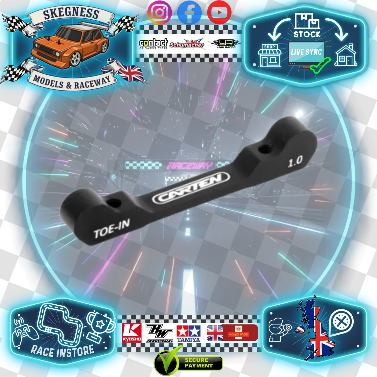 Carten - M210 & T410 - (Hop-up) Alloy Back Rear Rear Suspension Hanger NBA386 -