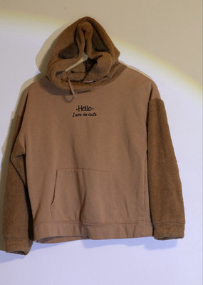 Terranova Brown Teddy Fleece Pullover Hoodie w/ Pockets Women's Regular S