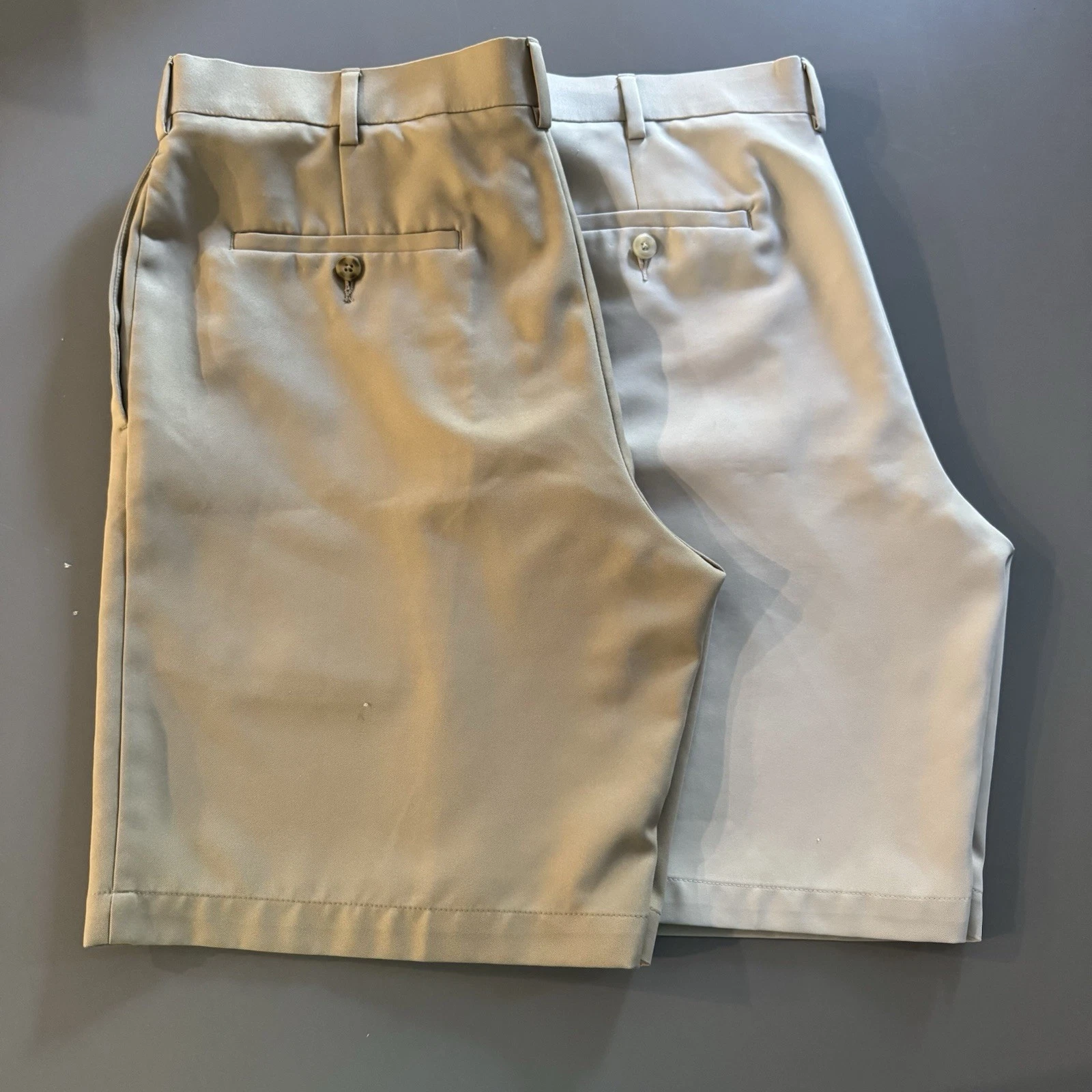 Two Pair PRO TOUR Size 34 Coolplay Shorts Golf 100% Polyester Flat Front