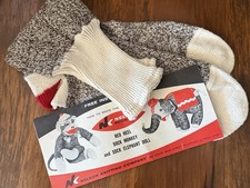 60s Nelson Rockford Red Heel Socks (new unwashed) w/ Monkey Doll Leaflet