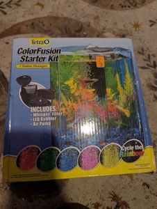 Tetra 1 Gallon Hexagonal Desktop Fish Tank Kit Whisper Filter & LED Light New