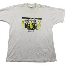 VTG 90's Screen Stars Best T Shirt XL Beach Girls Surf Single Stitch Puff Print