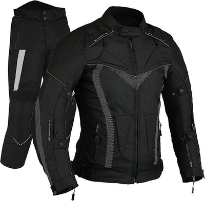 MOTORCYCLE CORDURA TEXTILE 2 PIECE SUIT TOURING WITH CE ARMOUR 100% WATERPROOF