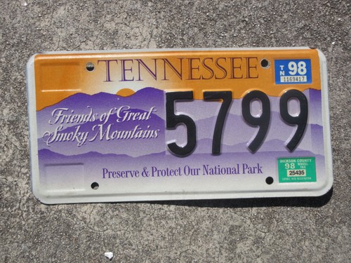 Tennessee Friends of the Great Smoky Mountains License Plate National Park 5799