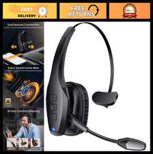 Wireless Bluetooth Headset with Dual Noise Cancelling Mic, 55Hrs Battery Life, M