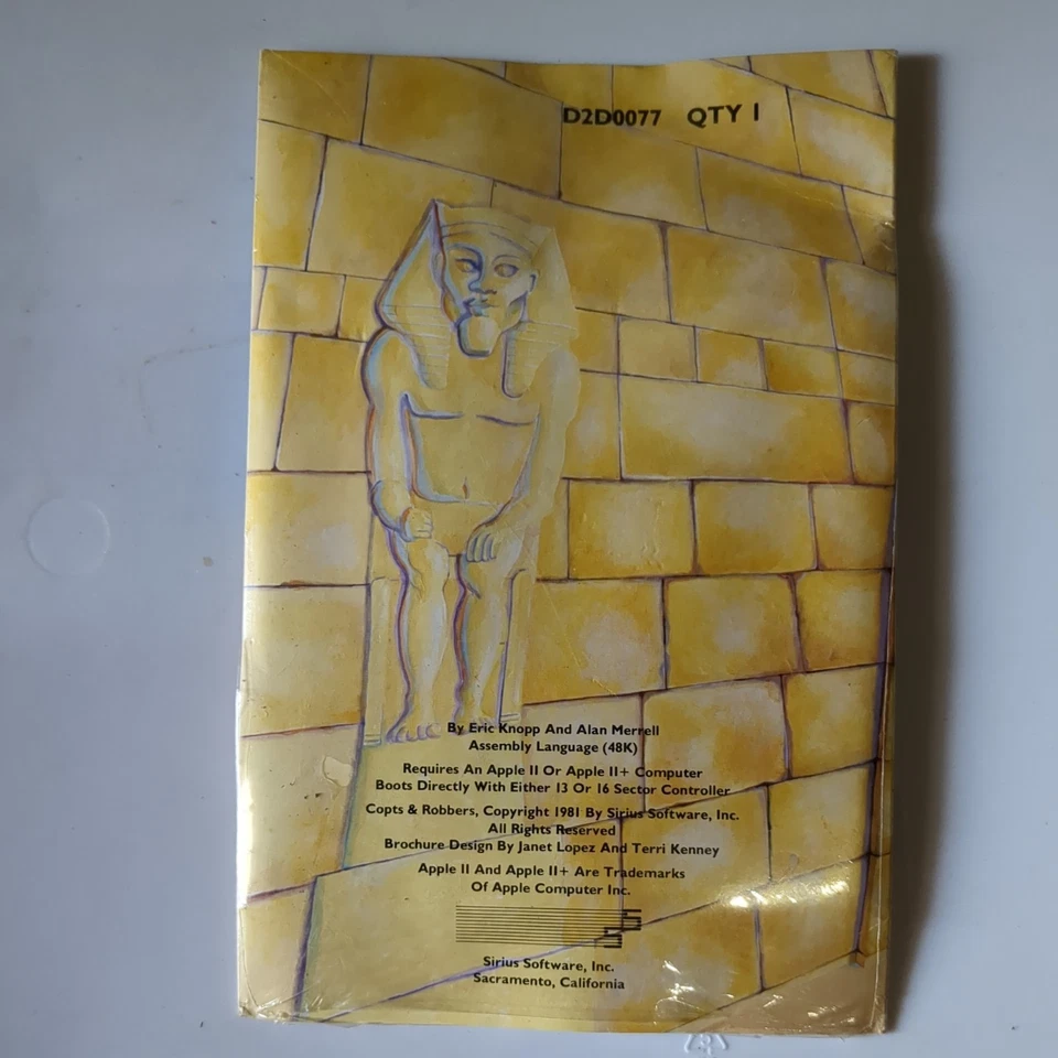 Sirius Software Copts & and Robbers - Apple II - 1981 - Sealed VINTAGE - Image 4 of 4