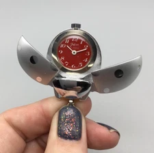 Vintage Jufrex Ladybug Pendant Watch Necklace Manual Wind 17 Jewels Swiss