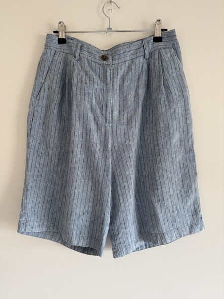 Sussan Linen Striped Long Shorts Size 10