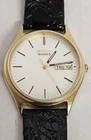 Vintage Seiko Mens Champagne Dial Gold Tone Day/Date Watch Runs SHIPS FREE