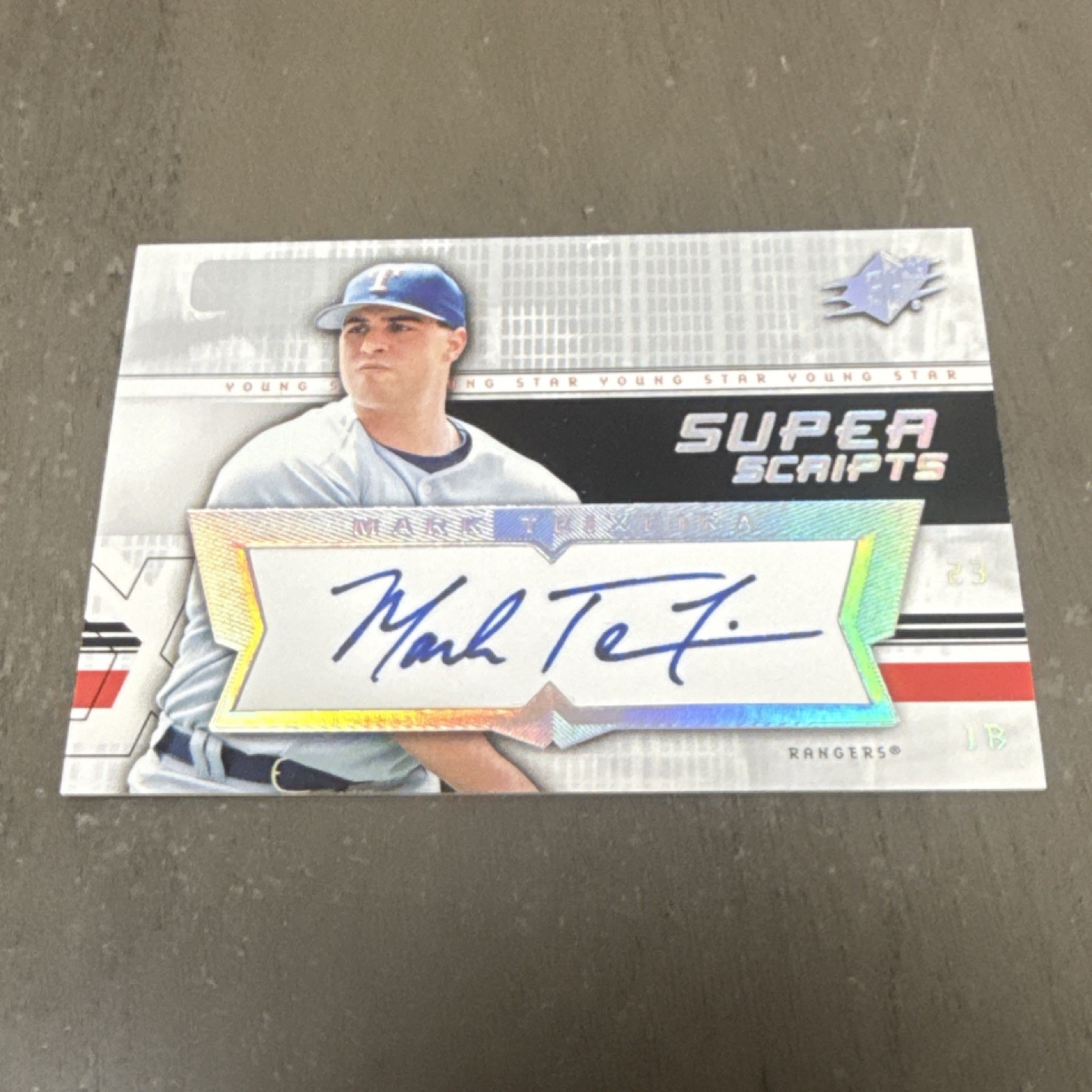 2004 Upper Deck SPX Super Scripts #SU-MT  Mark Teixeira Autograph Rangers