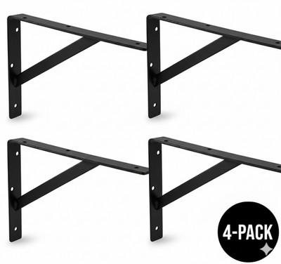 4-Case Pack Steel L-Brackets Heavy Duty Up to 1200 lbs. per Pair Weight Capacity