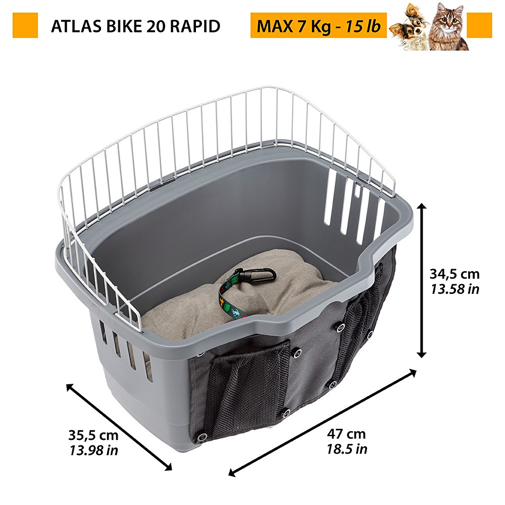 Trasportino bicicletta cane cani Ferplast ATLAS BIKE 20 RAPID pratico accessori foto 2