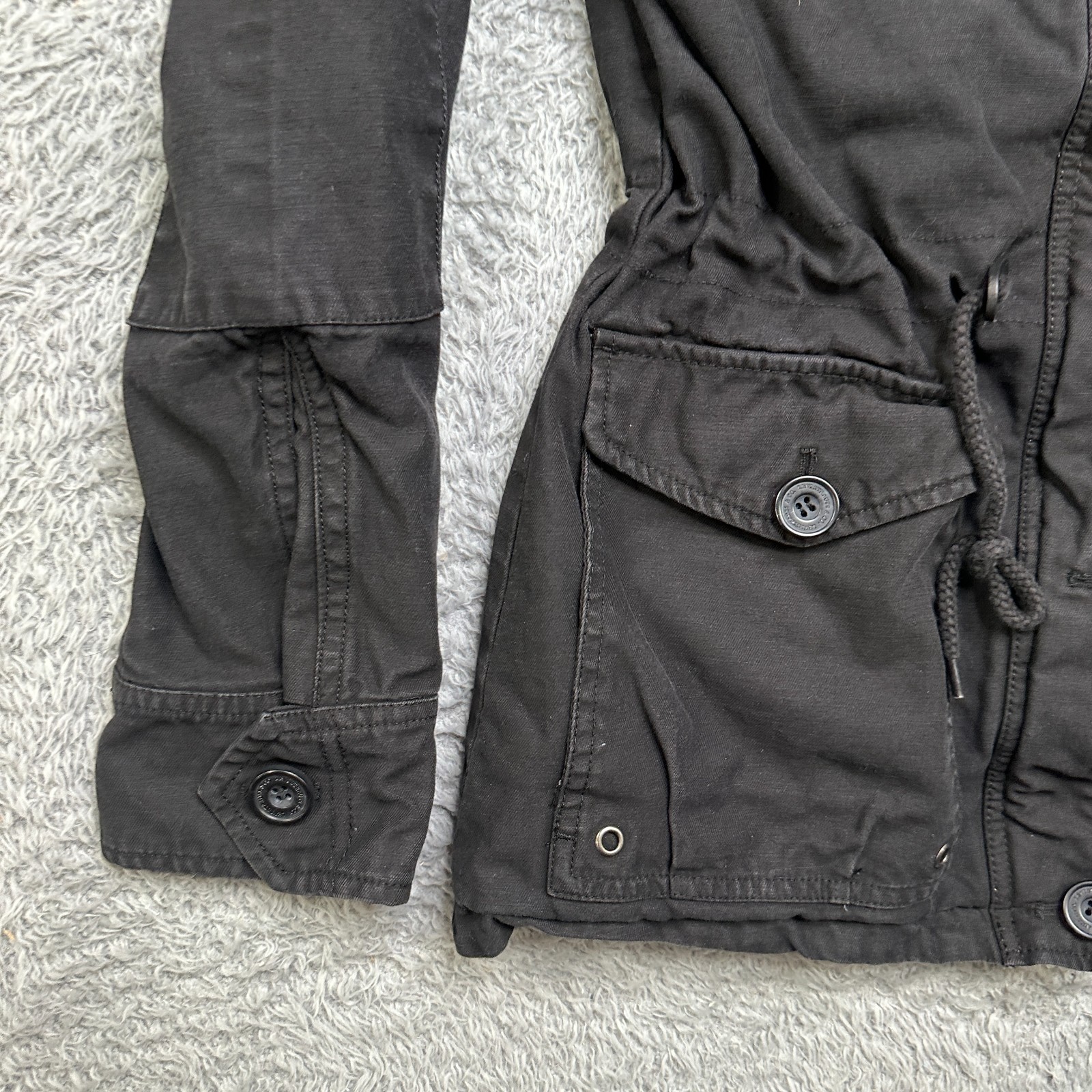 Levis Jacket Womens S Black Zip Button Hooded Insulated Coat image 3
