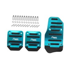 3pcs Non-slip Car Pedal Covers Premium Aluminum Alloy Gas And Manual3pcs Blue 3pcs Non-slip Car Pedal Covers Premium Aluminum Alloy Gas And Manual3pcs Blue