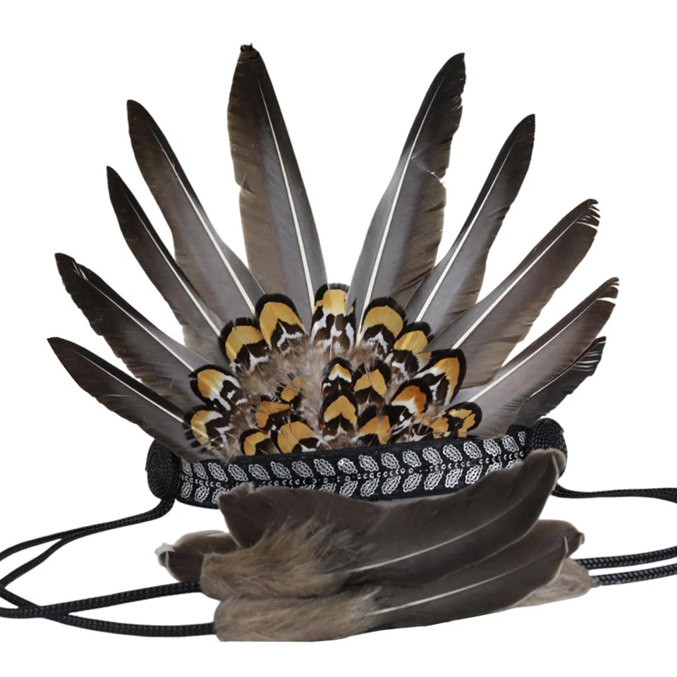 American Chief Indian Native Feather Headdress for Stage Show Holidays Party - Image 2 of 4