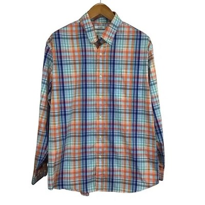 Saddlebred Comfort Flex Multicolor Plaid Button Down Shirt XL