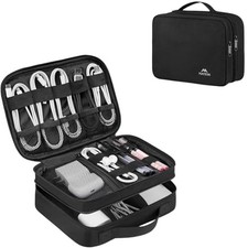 MATEIN Small Electronic Organizer Travel Case, Double Layer Cable Organizer