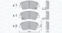 Magneti Marelli Bremsbelagsatz, Scheibenbremse 363916061299 FüR Hyundai KIA