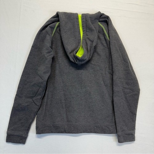Tek Gear Full Zip Hoodie Boys XL 18-20 gray neon yellow green sweatshirt jacket - Picture 3 of 6