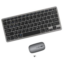 Portable mini Wireless Keyboard Mouse Combo Bluetooth 3.0/5.0/2.4G Gray