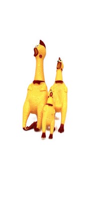 Rubber Chicken Dog Toy with Loud Squeaker for Small, Medium & Large Dogs