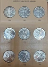 Lot Of 9 US Silver Eagles. 1986-1994 BU Some Toning