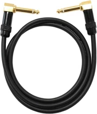 6 Ft 1/4" TS Right Angle to TS Right Angle Patch Cable Audio2000s E-Series NEW