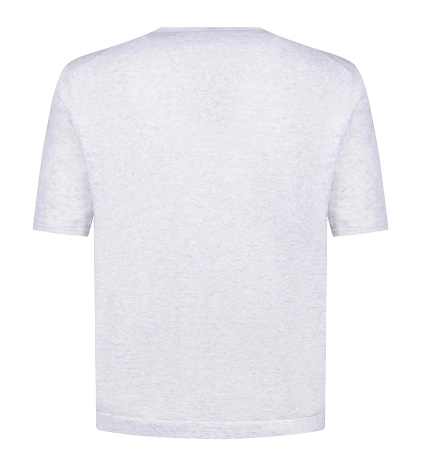 T-shirt STILE LATINO lin coton EU 54 US 44 gris clair mélangé coupe normale - Photo 3/3